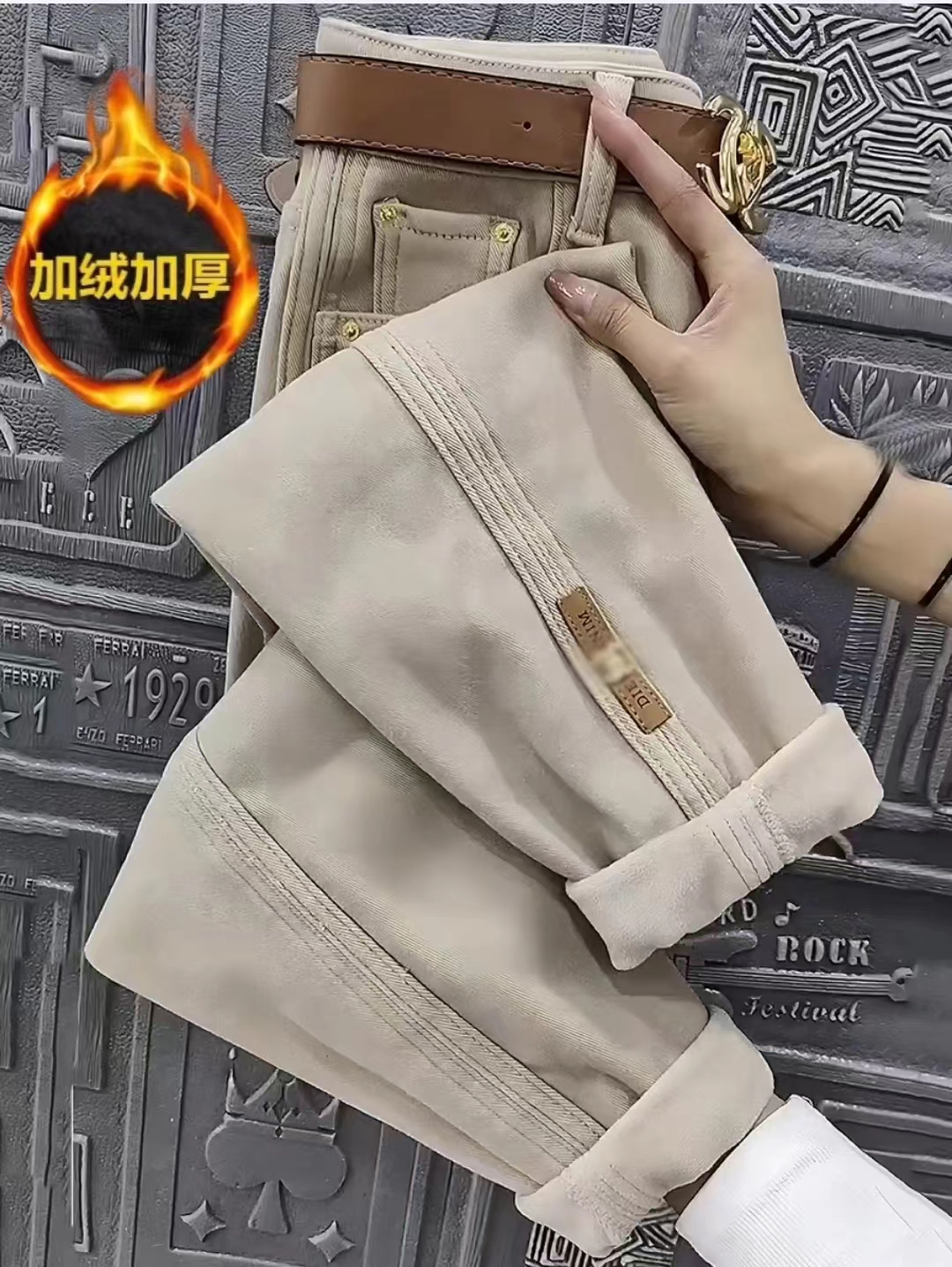 2025春季哈伦萝卜裤老爹裤梨形身材微胖mm大码显瘦牛仔裤