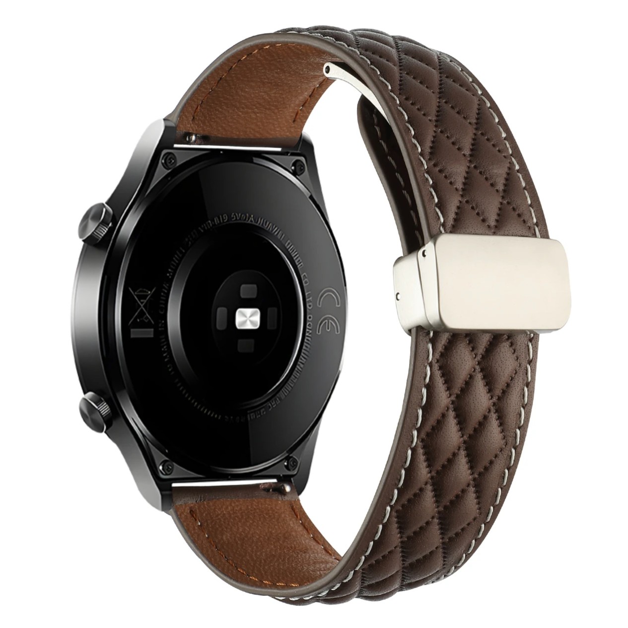 【表带】适用华为GT4菱形格纹表带Watch4pro真皮华为gt3表带磁吸扣