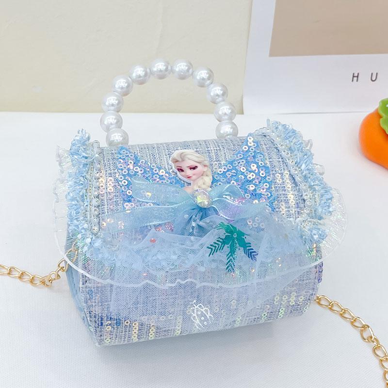 新款洋气网红时尚 小香风艾莎公主包小女孩 可爱手提斜挎包礼物