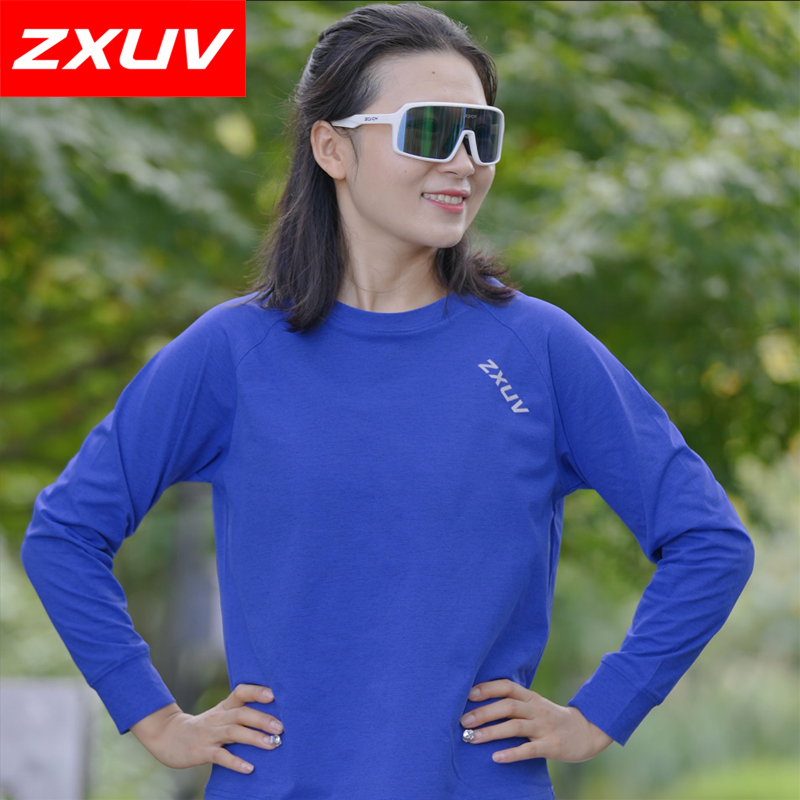 ZXUV新品0101男款女款跑步圆领户外运动吸湿排汗速干抗菌长袖t恤