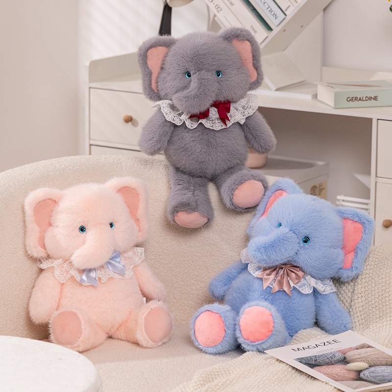 可爱会跑小象公仔玩偶毛绒绒玩具生日礼物布娃娃蓝色大象背包批发