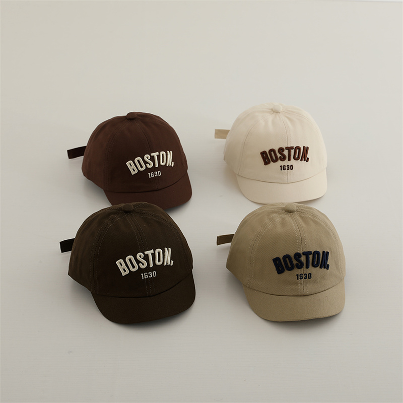 韩版字母BOSTON宝宝鸭舌帽婴幼儿帅气简约百搭儿童棒球帽男女童潮