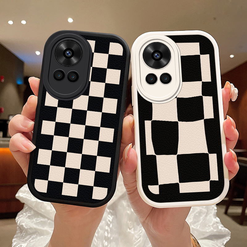 黑白格适用华为nova12手机壳nova12pro女款高级保护套硅胶防摔软