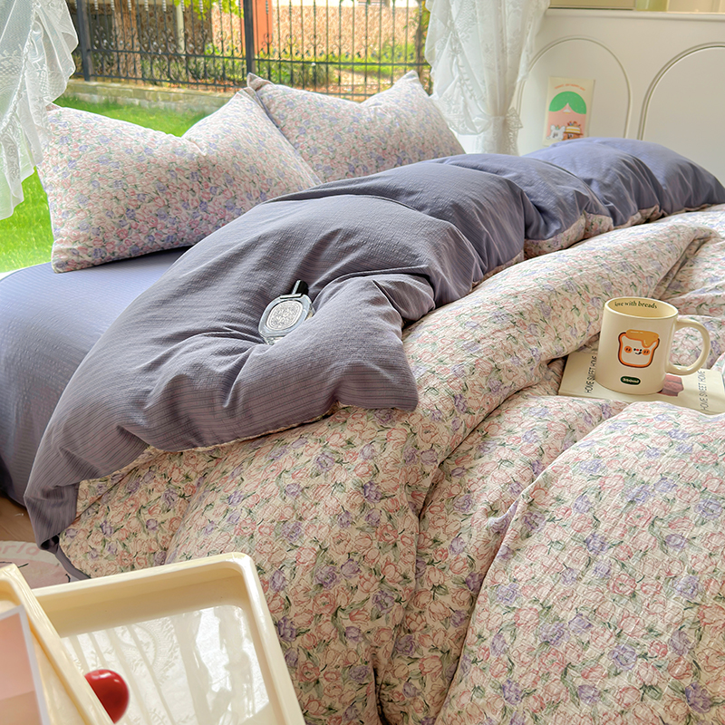 【四季款 超柔超软】有氧提花彩竺棉A类母婴级四件套四季款套件