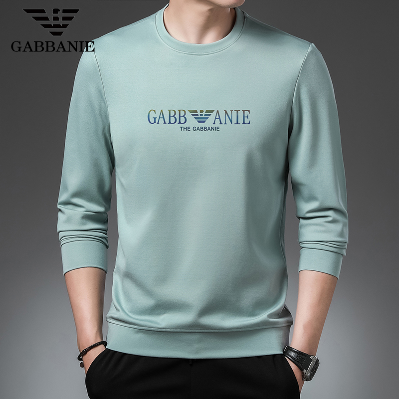 秋季男上衣品牌秋冬新款长袖T恤圆领棉宽松纯色休闲套头卫衣爆款