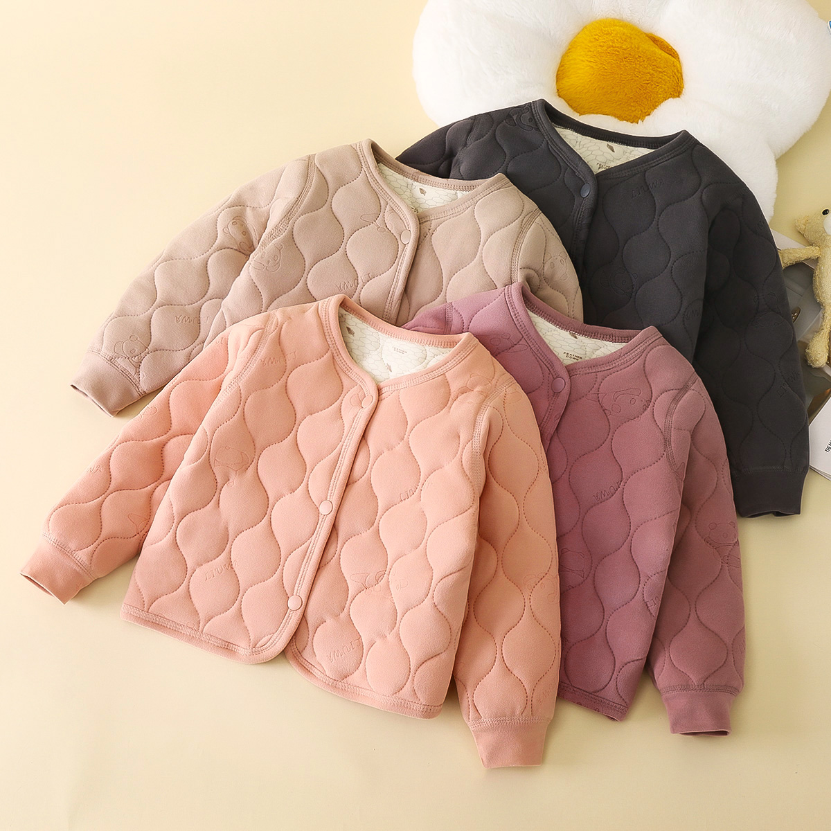 三层夹棉棉袄外套校服神器加绒婴儿保暖外穿薄款大童冬季锁温宝宝