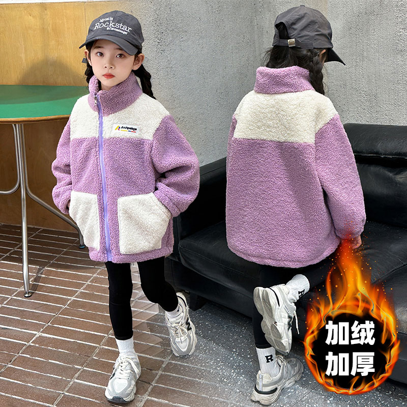 【轩希希宠粉】女童休闲加厚保暖秋冬季冬款外套加绒女孩中大童时尚