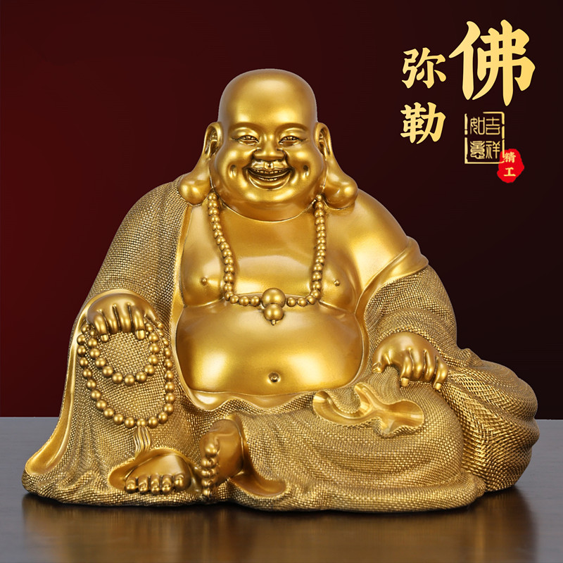 鎏金铜大肚弥勒佛摆件佛像办公桌面柜子摆设物件2025款客厅财神爷