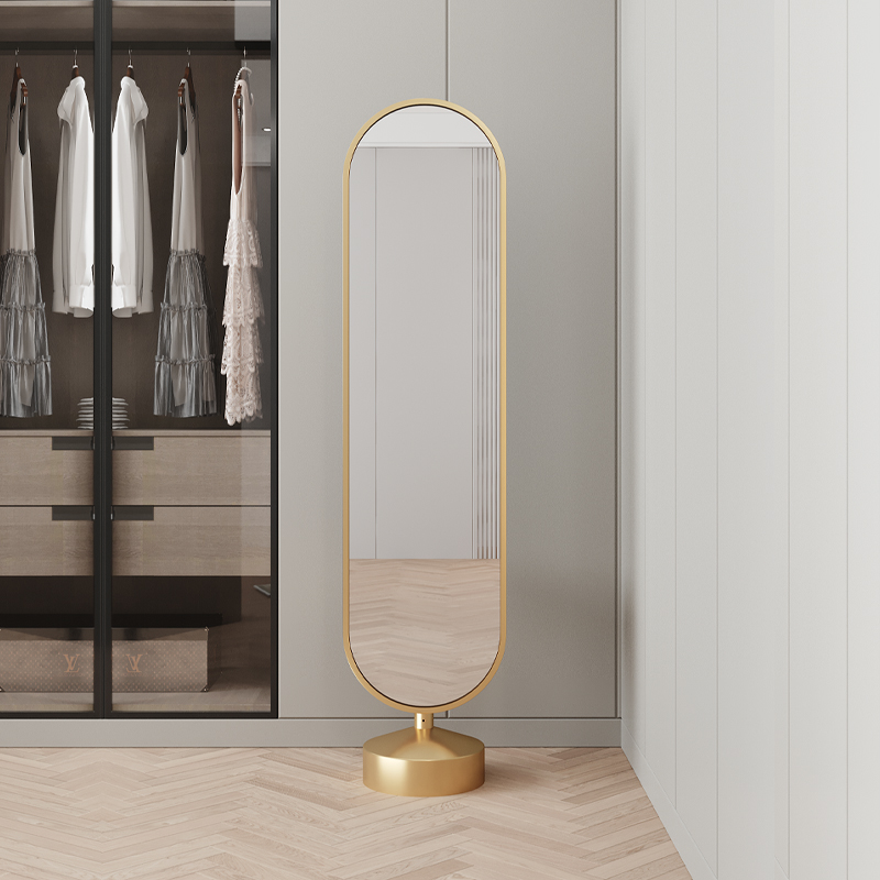 棠克轻奢风全身镜落地镜家用少女卧室ins风旋转客厅立体穿衣镜