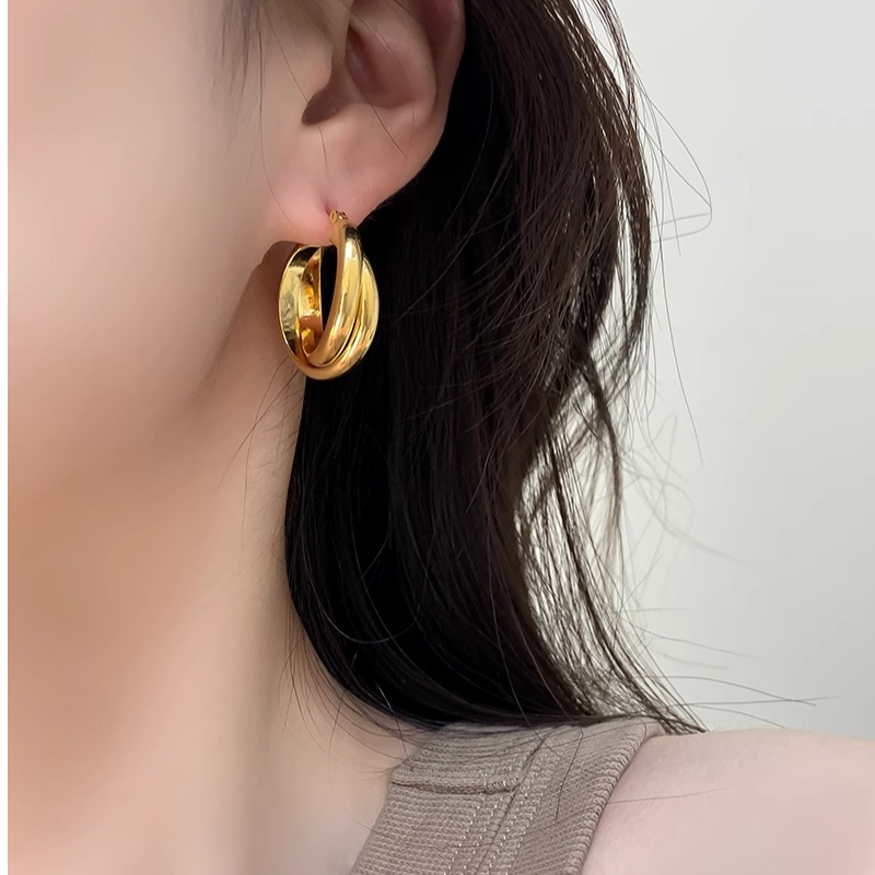铜合金耳饰 欧美ins小众简约设计圈圈耳环高级感耳圈气质耳饰女潮