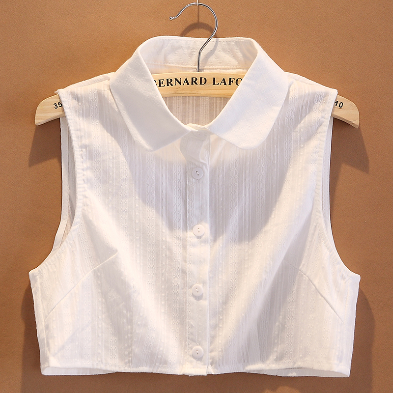 假领子女秋冬春百搭棉麻圆领透气贴身毛衣荷叶边圆领韩版假衣领女