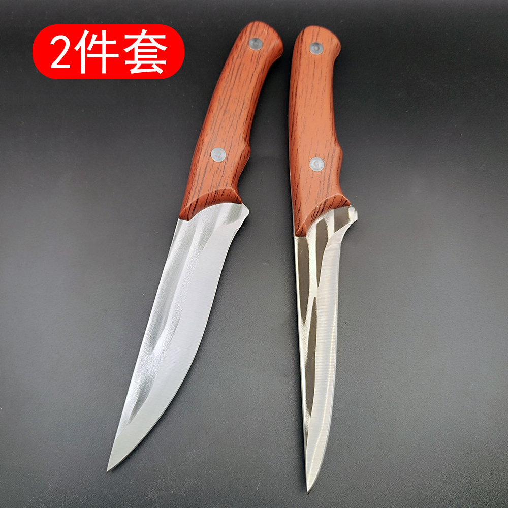 JYi2件套剔骨刀套装手工锻打猪肉屠宰分割刀厨房剔肉切肉刀剥皮刀