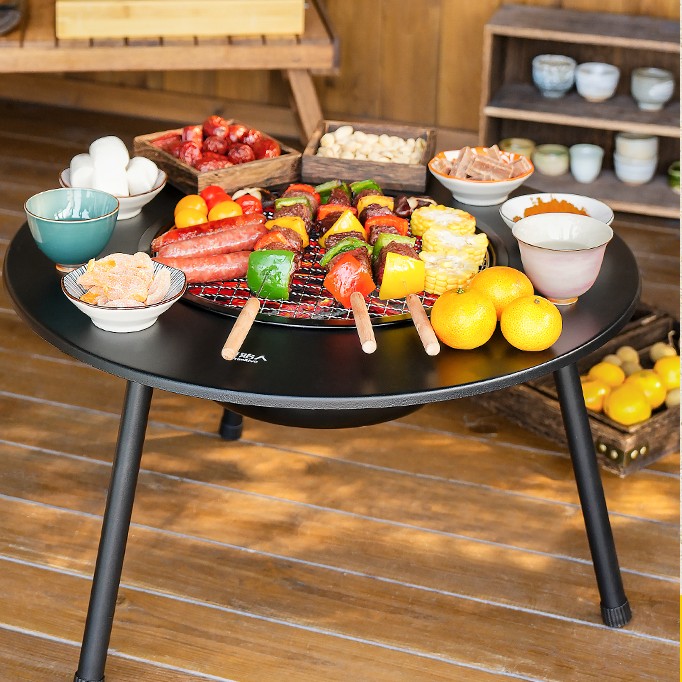 【原始人得闲围炉】煮茶烧烤炉烤火炉套装户外烧烤架桌取暖盆茶罐