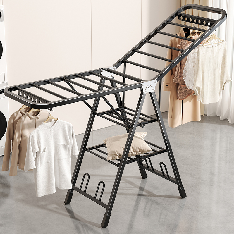 折叠晾衣架落地家用卧室阳台晒衣架室内婴儿凉晒挂衣杆晒被子神器