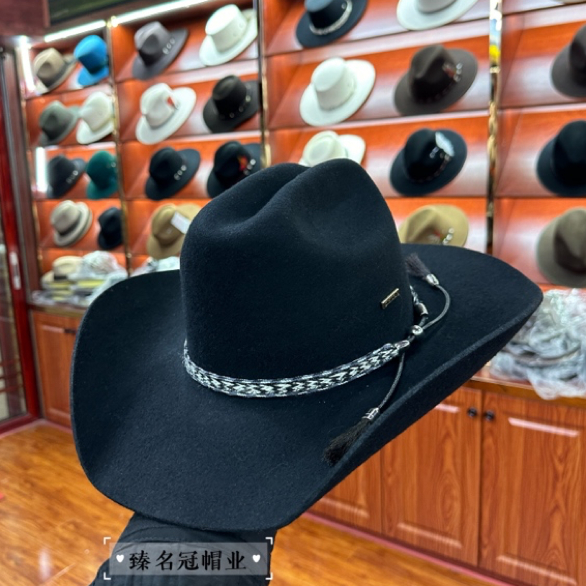 藏族藏式礼帽秋冬新款复古羊毛美式大牛仔男女草原礼帽毡帽