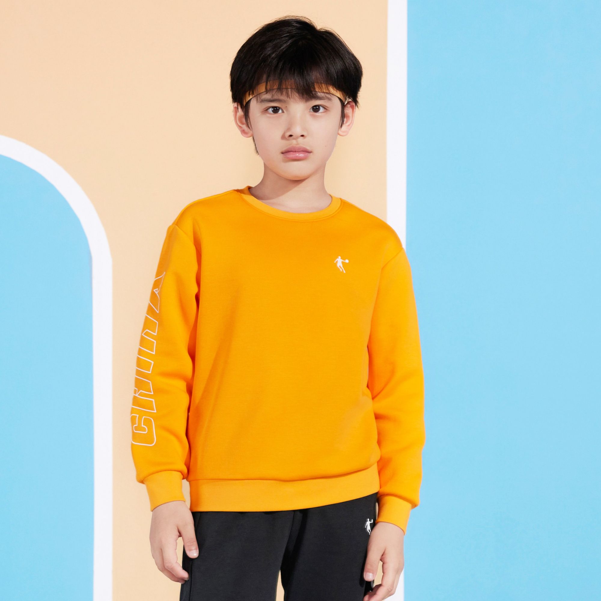 中国乔丹儿童卫衣春秋套头宽松休闲中大童童装