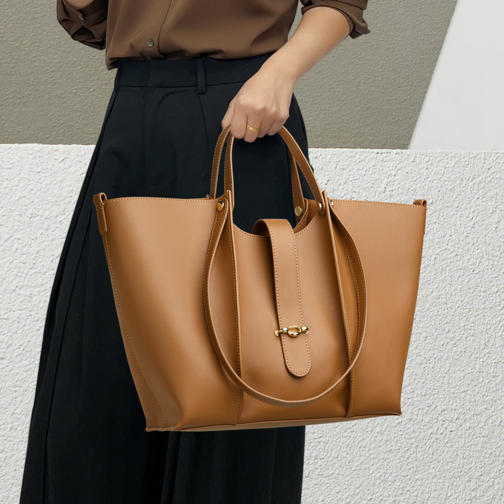 CCAMO真皮简约大容量包包上班通勤大包包休闲百搭女士单肩包秋冬