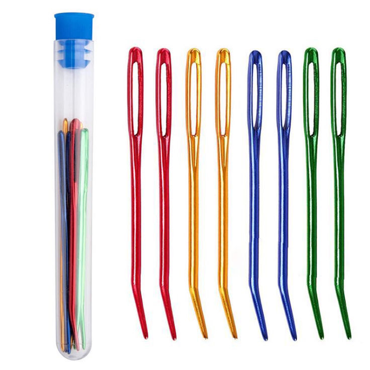 氧化铝弯头针大眼针手缝针织补加粗大孔大号线针手工缝合绒线粗针