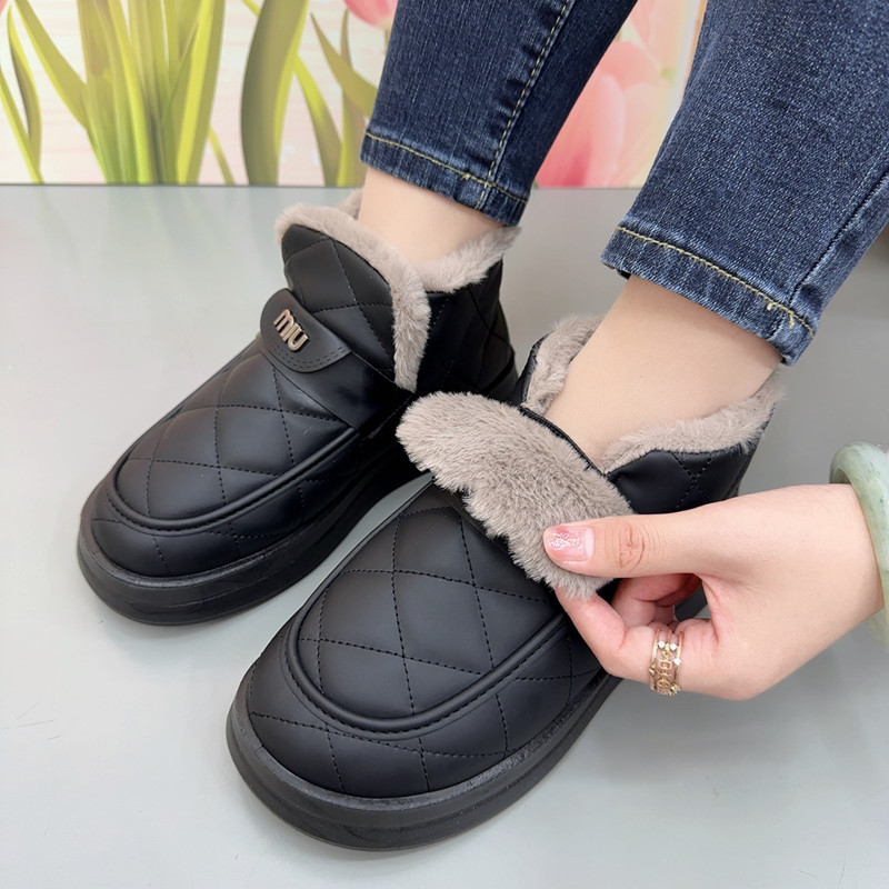 老北京布鞋女棉鞋冬季时尚保暖休闲厚底雪地靴加绒加厚防水毛毛鞋