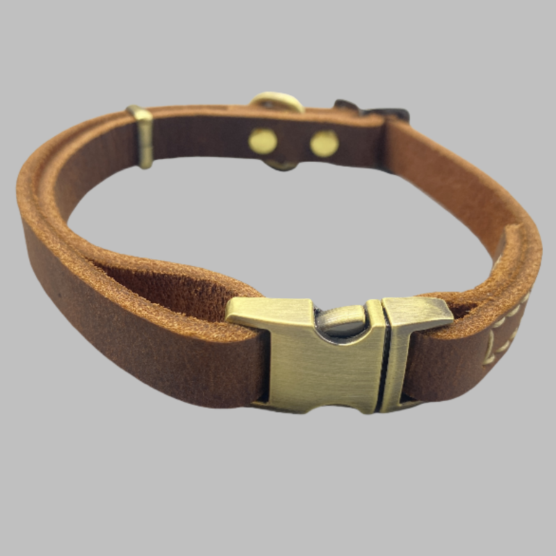 真皮狗狗项圈快插扣牛皮脖圈大型小型犬宠物项圈狗绳牵引绳和脖套