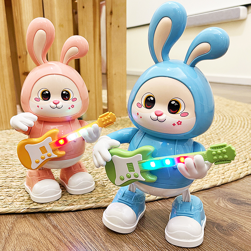 婴儿电动益智早教会唱歌跳舞小兔子玩具抬头练习宝宝0-1至3二周岁