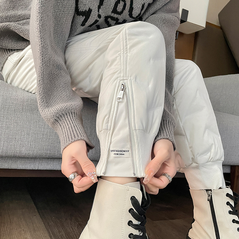 保暖羽绒裤女东北冬季外穿时尚工装羽绒裤零下40度防寒宽松加长