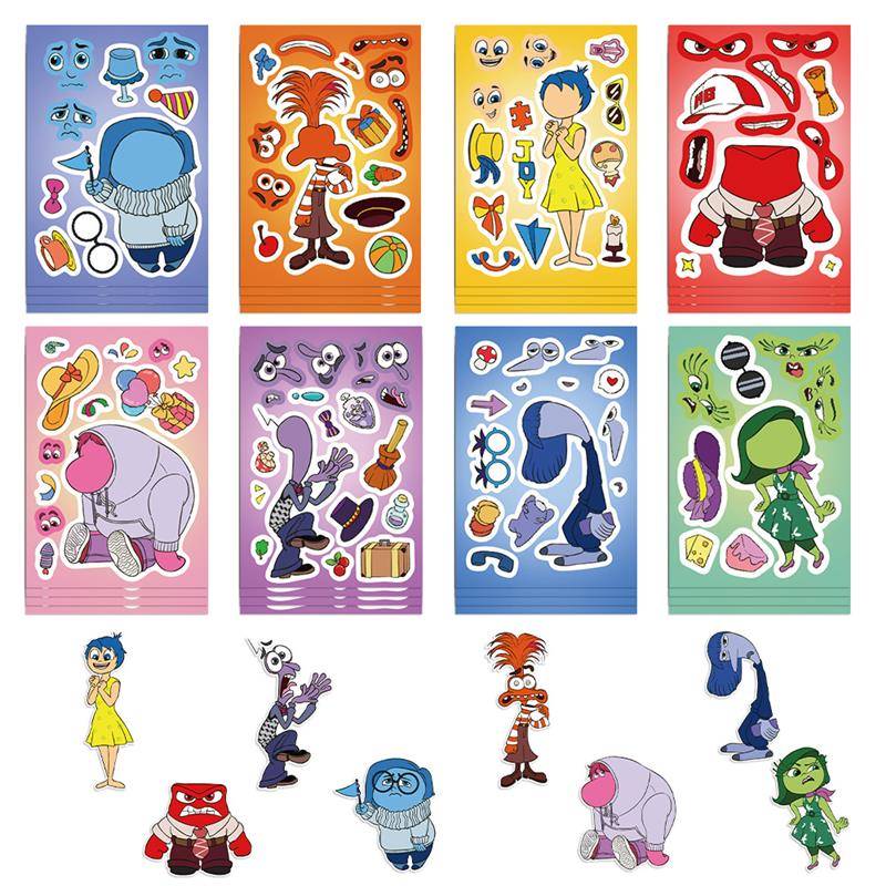 卡通INSIDE OUT头脑特工队2新款换脸贴全新情绪焦焦尬尬DIY贴纸