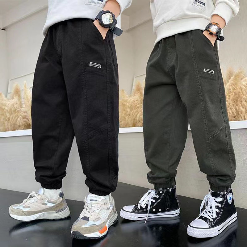 男童裤子春秋款2025新款儿童工装裤中大童春装长裤宽松男孩休闲裤