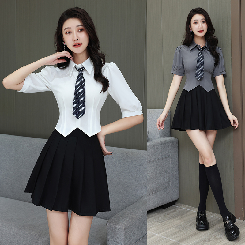 足疗店足浴技师工作服女性感显瘦酒店KTV服装桑拿学生JK制服套装