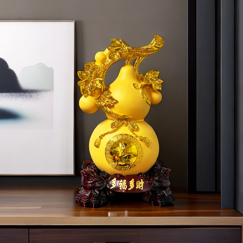新款家居客厅电视柜酒柜装饰品金蟾葫芦摆件工艺品玄关桌面高档