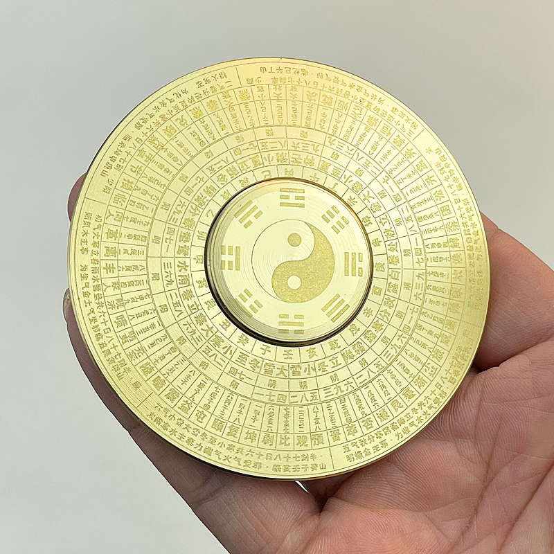 黄铜摆件手把件罗盘指尖陀螺工艺品