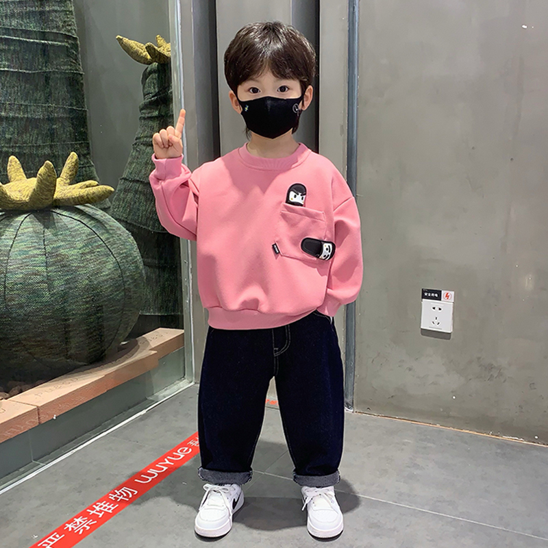男童秋装时髦卫衣2025新款痞帅儿童春秋装打底小男孩秋季内搭衣服