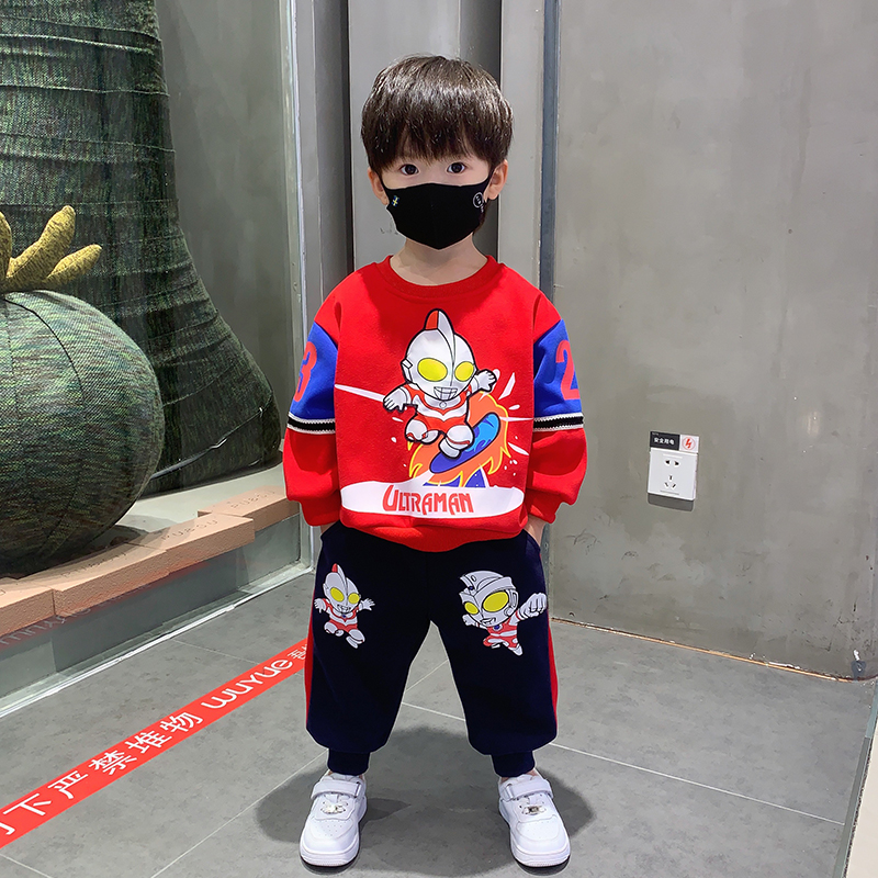 奥特曼衣服男童春秋装套装2025新款儿童装男宝秋季卫衣痞帅气男孩