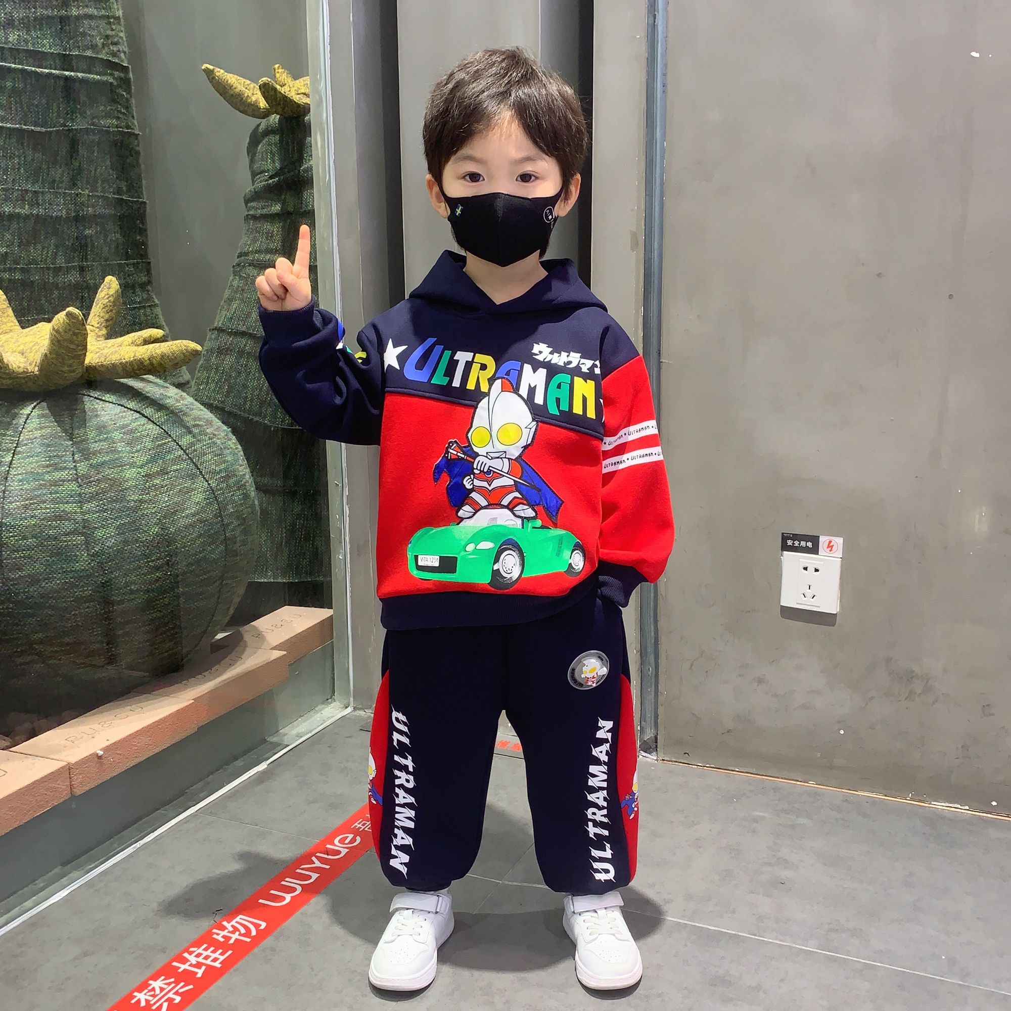 奥特曼男童衣服春秋装套装2025新款儿童潮帅气时髦连帽卫衣两件套