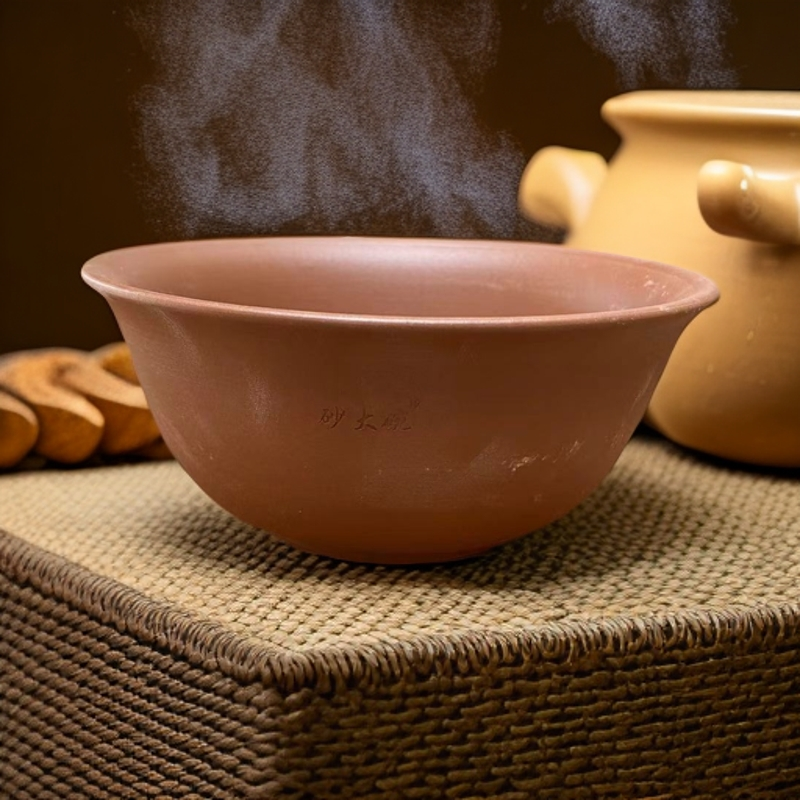 酒泥烟台老辈无釉透气砂大碗蒸米饭陶碗蒸鱼干虾酱米饭碗