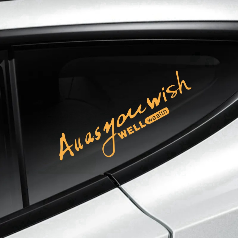 英文一切如你所愿汽车贴纸三角窗车贴侧窗运动个性创意反光装饰贴