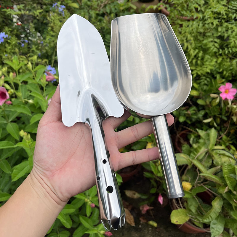 园林养花工具不锈钢小铲子赶海挖沙铲土多肉翻土种花种菜除草挖菜