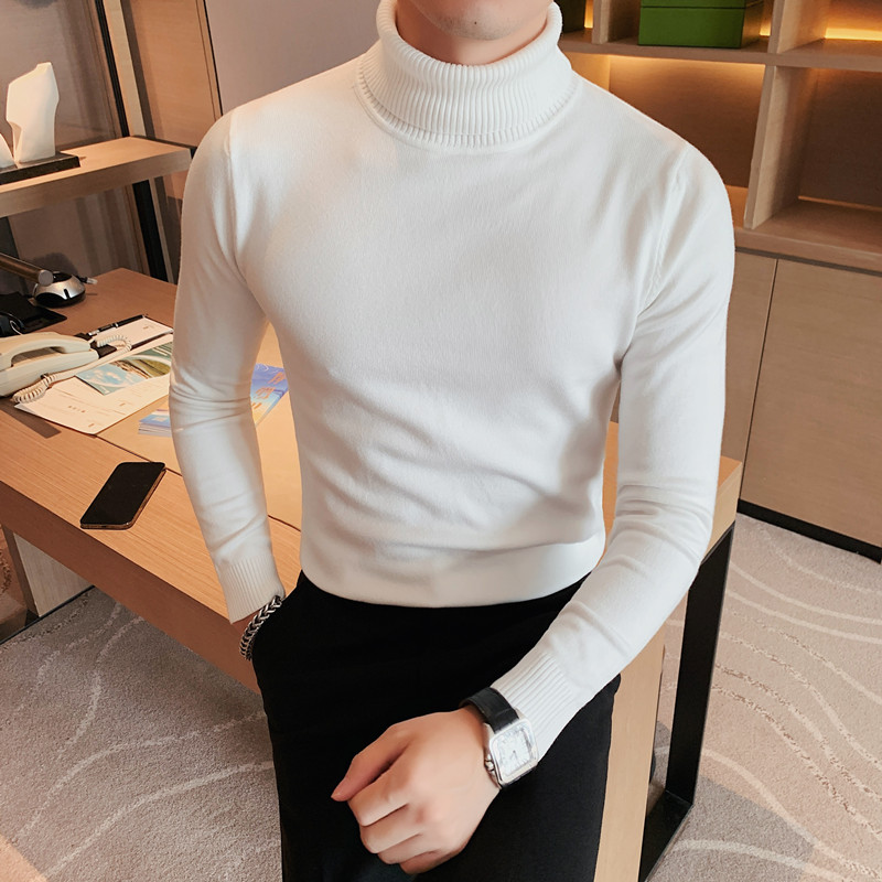 猎撒秋季高领毛衣韩版修身针织衫打底衫潮流男士纯色百搭爆款毛衣