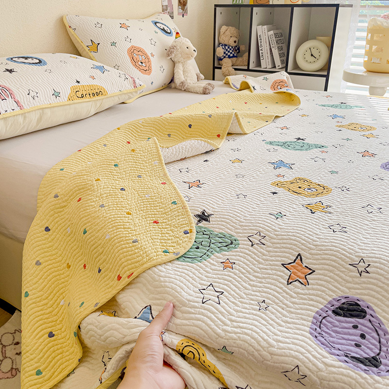 A类双面纯棉床盖单件新疆棉花填充四季全棉榻榻米炕单床单三件套3