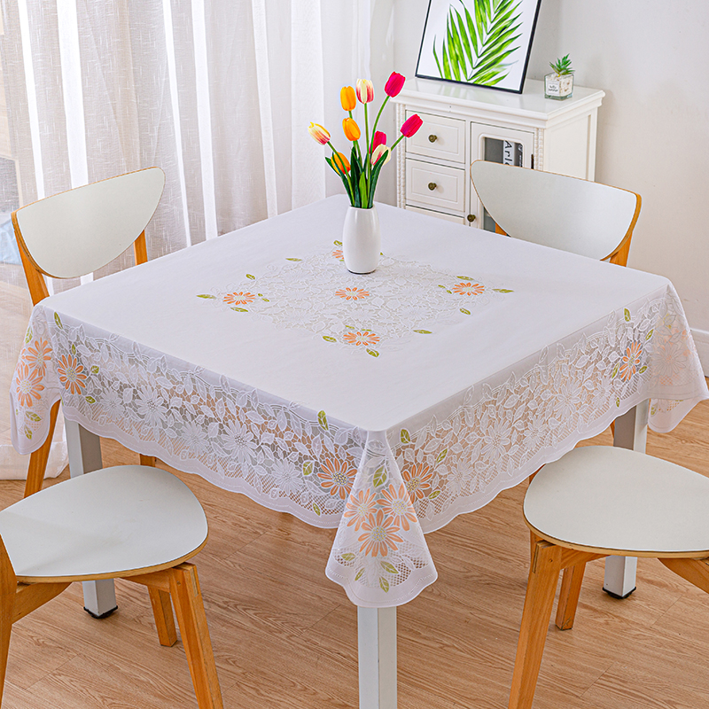 正方桌布防水防油防烫免洗餐桌布方形欧式防滑PVC家用麻将桌 盖布