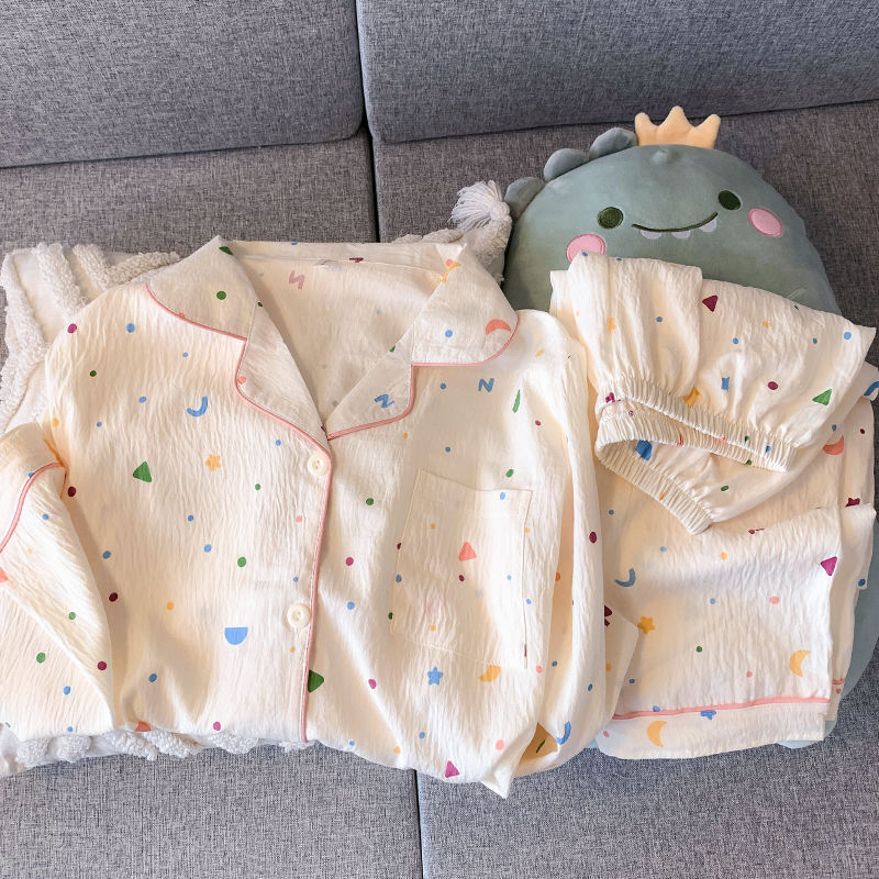 云朵棉睡衣女款日系高级感春秋季长袖长裤薄款两件套家居服可外穿