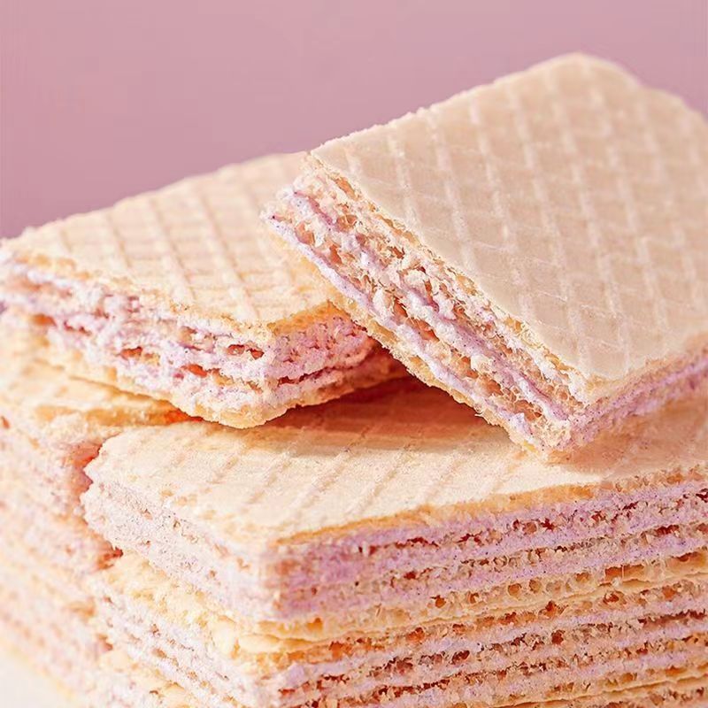 【到手50袋】威化饼干香芋味夹心饼网红宿舍办公室追剧