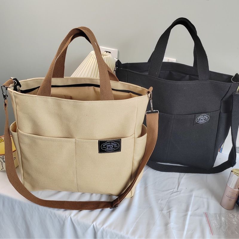 包包女2023新款单肩斜挎帆布包韩版手提百搭上学逛街韩版大容量包