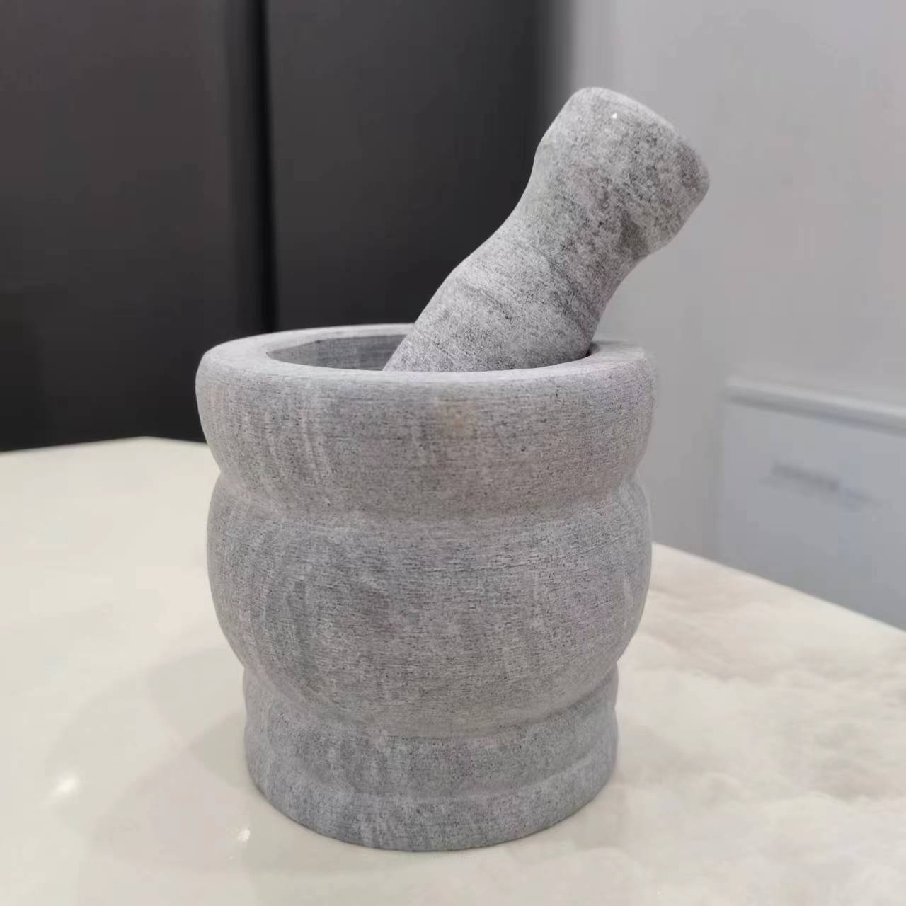 青石蒜臼子捣蒜器石臼擂钵家用捣蒜神器捣药罐压蒜器研磨器老式