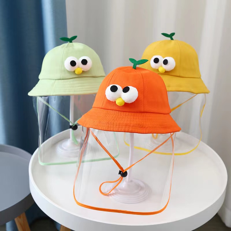 宝宝防护帽婴儿出门防护罩儿童遮脸遮阳可拆卸帽子防风防飞沫面罩