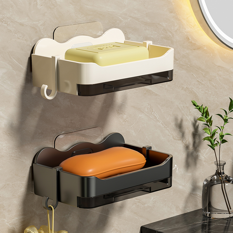 肥皂盒免打孔多功能壁挂式香皂盒卫生间浴室香皂置物架肥皂沥水盒