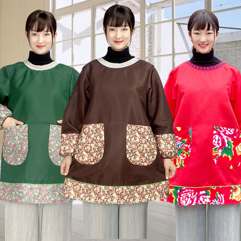 【30194直播专享】反穿衣罩衣厨房防污防水成人家用长袖围裙做饭