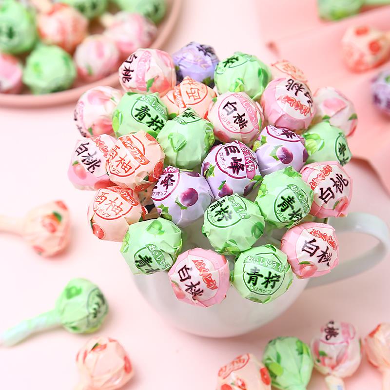 白桃青柠西柚味棒棒糖高颜值做花束七夕情人节礼物儿童糖果小零食