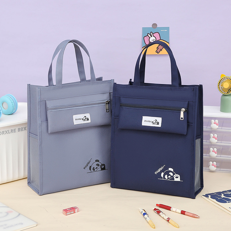 补习袋大容量手拎包小学生卡通补习袋男女童帆布美术包儿童补课包