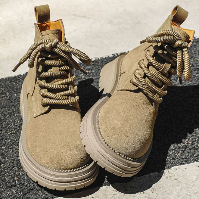 登山靴休闲马丁靴男时尚复古大黄靴冬季加绒工装大头靴子情侣女士